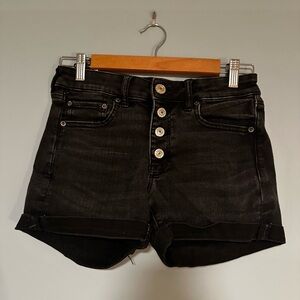 American Eagle Black Denim Shorts size 6